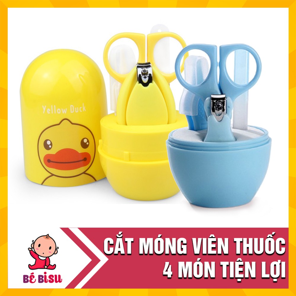 [Mã 267FMCGSALE giảm 8% đơn 500K] Bộ cắt móng tay hình viên thuốc 4 chi tiết cho bé