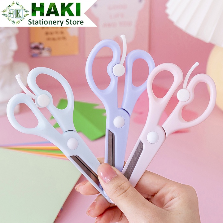 Kéo cắt giấy HAKI, kéo cắt thủ công nhiều kiểu an toàn tiện dụng trang trí K01 DIY