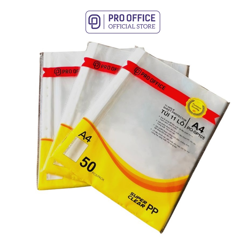 Túi Sơ Mi Lỗ Đựng Hồ Sơ PRO OFFICE Thiết Kế Chống Dính Và Tĩnh Điện An Toàn PO-SP103/105