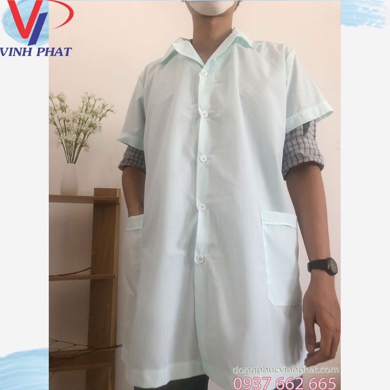 Áo Blu Y Tế Màu Xanh Nam Nữ Tay Ngắn Giá Tốt