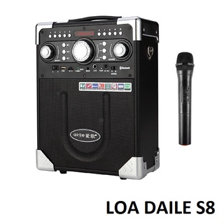 Loa kéo karaoke bluetooth daile S8 tặng kèm 1 micro không dây