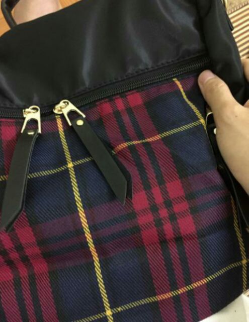 Balo korean phong cách kẻ caro chống nước