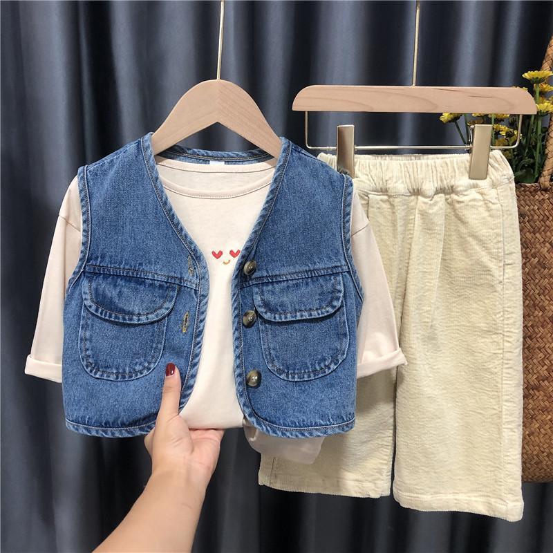 Áo khoác Denim mỏng sát nách thời trang cá tính cho bé gái