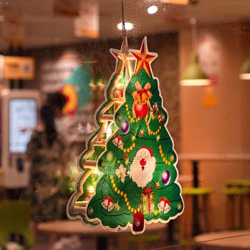 (Bán Buôn Sỉ) Đèn Noel gắn kính dùng pin T2