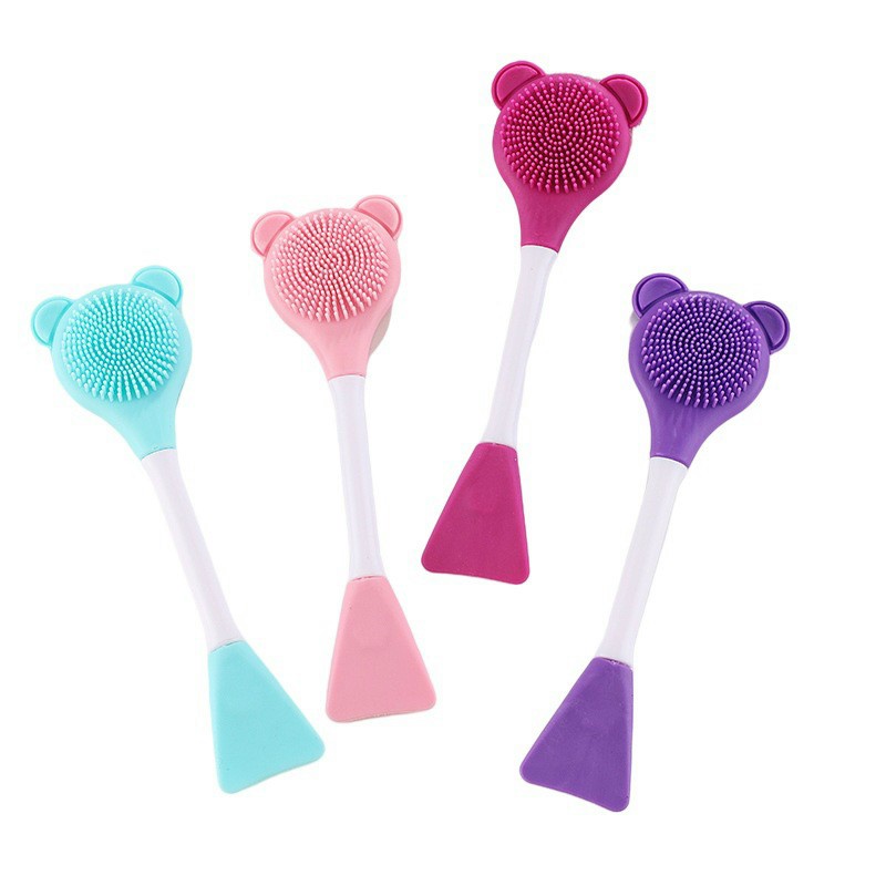 [HÀNG HÓT]Cọ rửa mặt bằng silicon mềm mại 2 trong 1 (cọ rửa mặt + quét kem đắp mặt nạ)