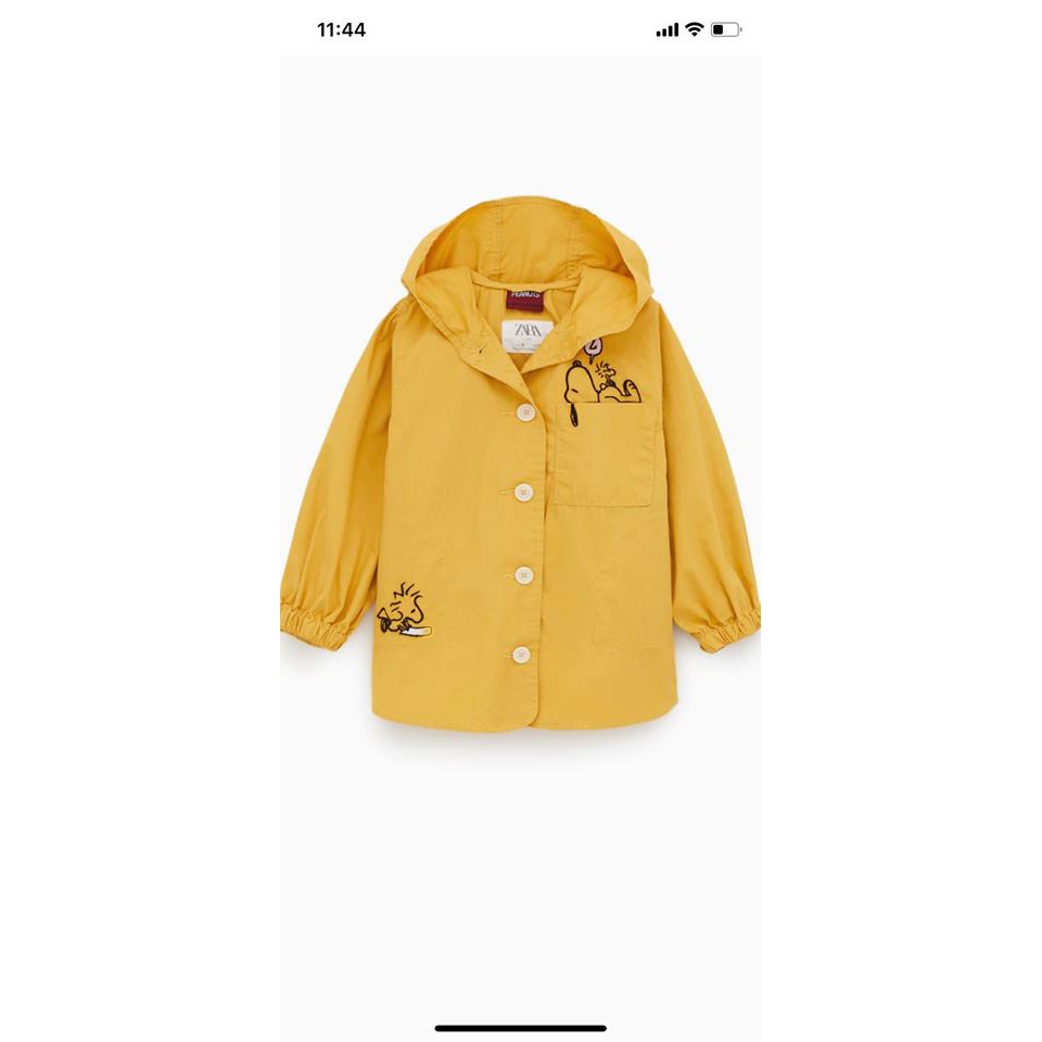 Áo khoác kaki mỏng snoopy vàng Zara