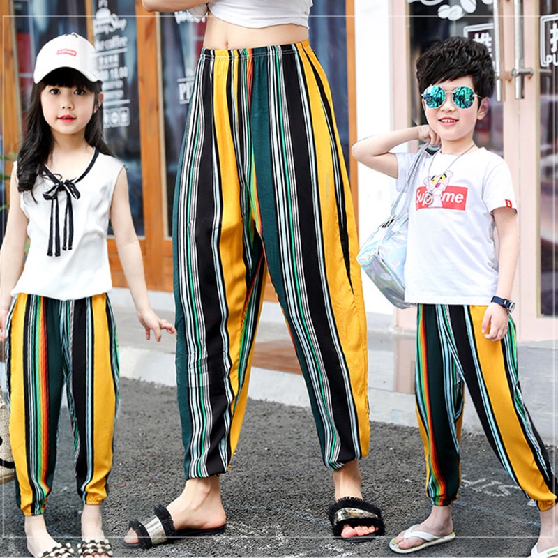 Quần Ngủ Cotton Lụa Thể Thao Chống Muỗi Thoáng Khí In Họa Tiết Hoạt Hình 90-172cm Thời Trang Đi Biển Cho Trẻ Em