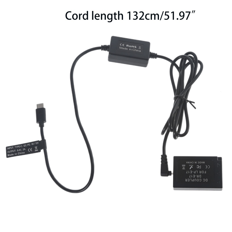 Bộ Nguồn Máy Ảnh Type-C Sang DR E17 Cho M3 M5 M6 M6 Mark ii