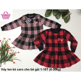 Váy len kẻ caro cho bé gái 1-10T(8-30kg)