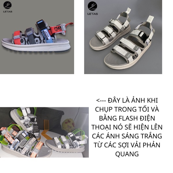 Giày Sandal Nam LETAS Hoạ Tiết Họat Hình kiểu Phản Quang LT1004g Đế cao 3.5cm