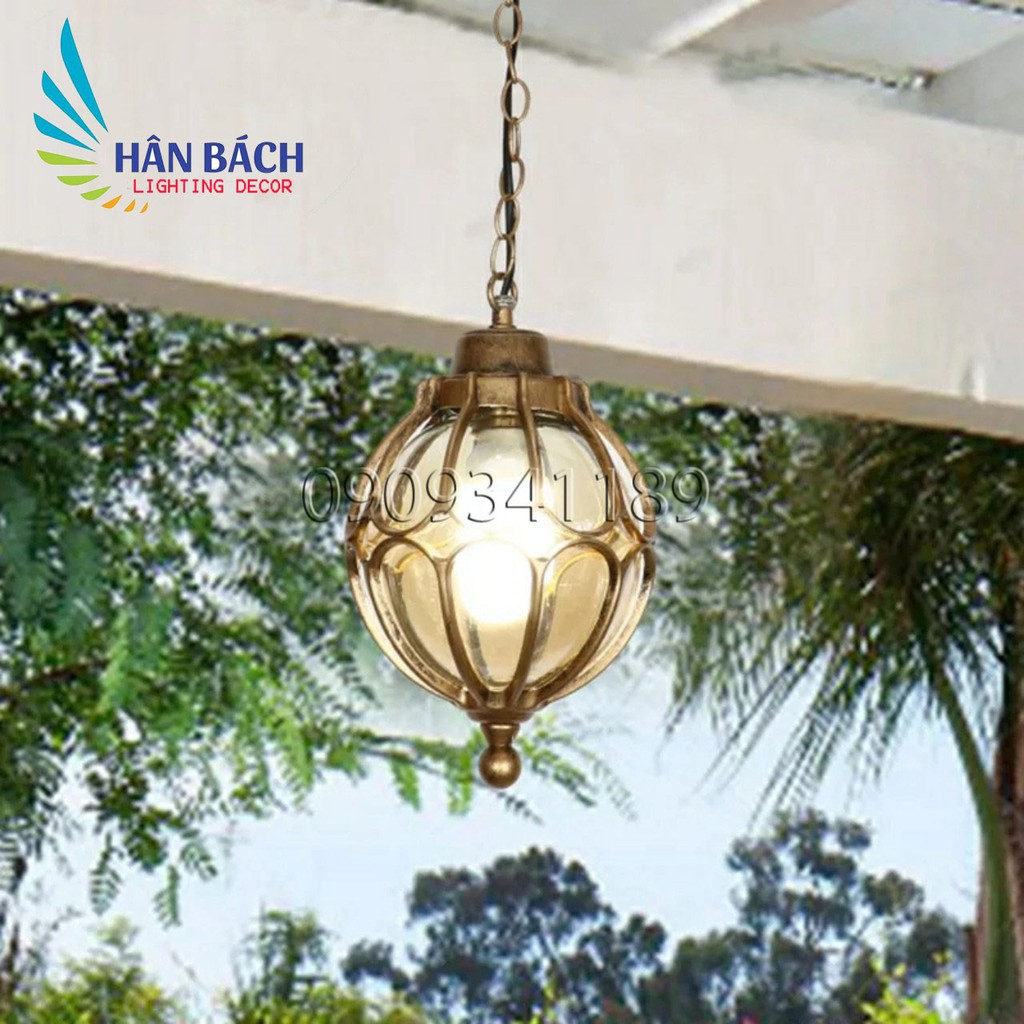Đèn thả ngoài trời,đèn thả ban công,đèn thả mái hiên chống nước D23cm - KÈM BÓNG