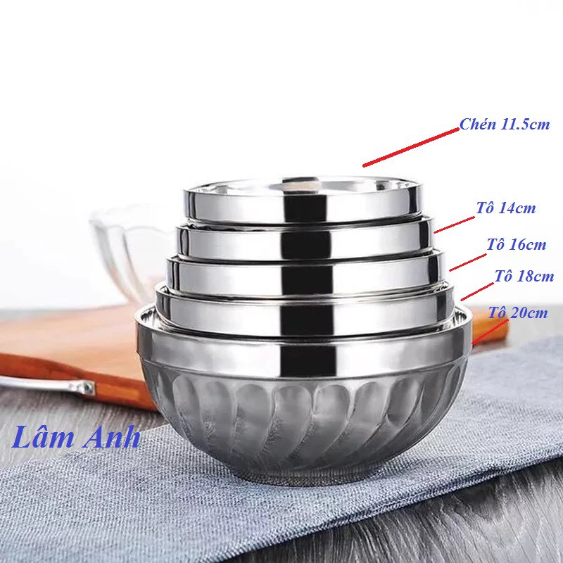 Chén ăn cơm inox Xoắn Không rỉ, Chống Trơn