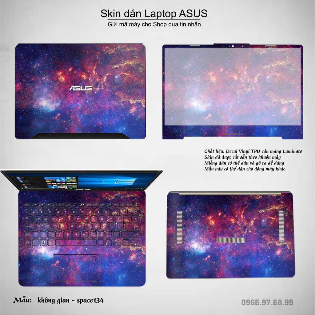 Skin dán Laptop Asus in hình không gian _nhiều mẫu 23 (inbox mã máy cho Shop)