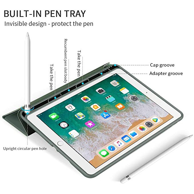 Bao Da Máy Tính Bảng Nắp Lật Cho Ipad 9.7 Air 2 Air 1 Air 3 10.5/10.2 2019 Thế Hệ 8 7 6 Pro 11 2020 2018 Mini 1 2 3 4 5