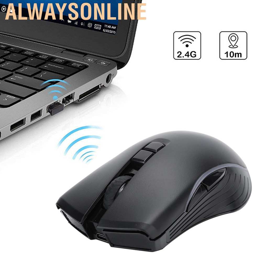 Chuột Gaming Alwaysonline Không Dây 2.4g Rgb Dạ Quang T26