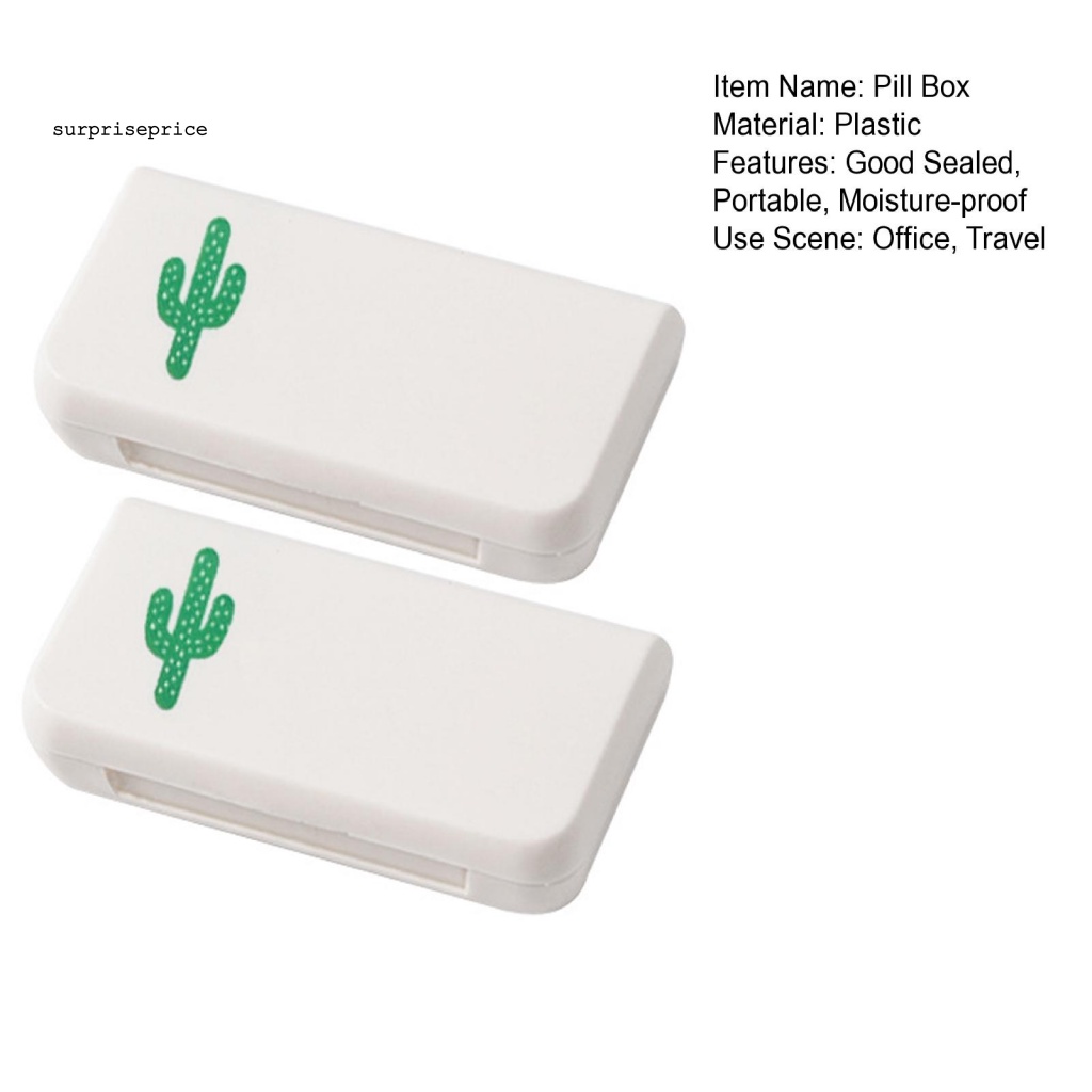 Set 2 Hộp Đựng Thuốc 3 Ngăn Hình Quả Dứa