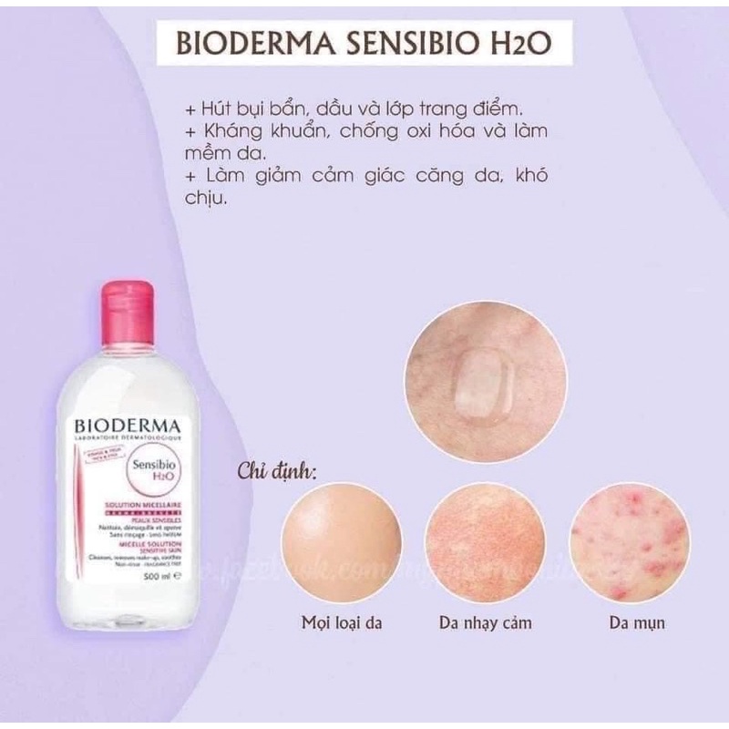 Nước Tẩy Trang Dành Cho Da Nhạy Cảm Bioderma Sensibio H2O