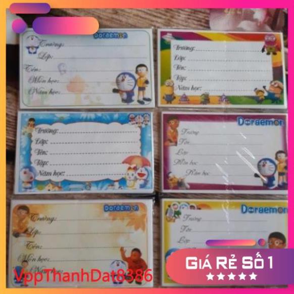 (Sale) Set 10 Nhãn vở hình decal siêu cute có sẵn keo dán
