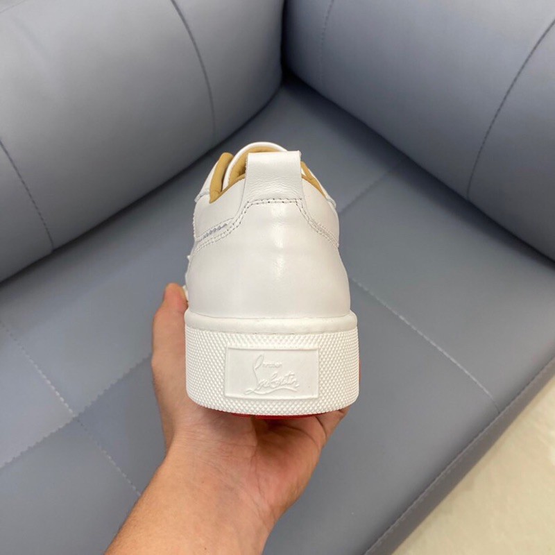 Giày thể thao/ sneakers nam cổ ngắn da thật cao cấp có gắn đinh ở phần mũi thương hiệu Louis Vuitton LV