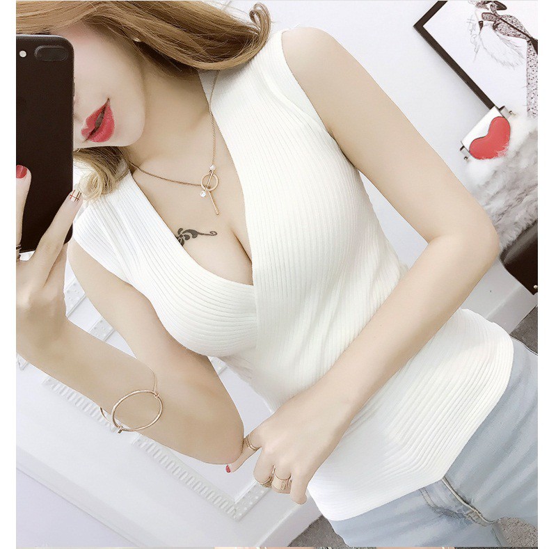 Hàng Nhập : ÁO CỔ TIM CHÉO, KHÔNG TAY – AK 020 | BigBuy360 - bigbuy360.vn