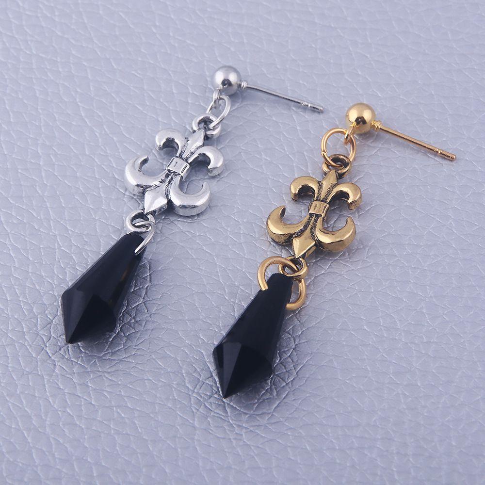 Dwayne Bông Tai Hình Thủy Thủ Mặt Trăng Màu Đen Sáng Tạo|Đôi Khuyên Tai HìNh GiọT NướC ThờI Trang Cho Nữ