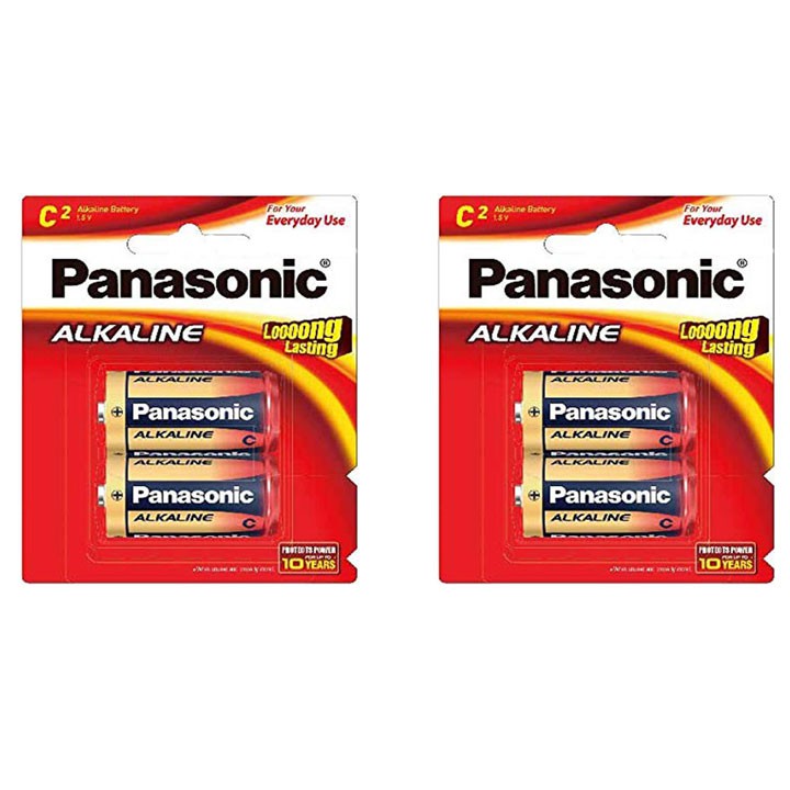 PIN TRUNG PANASONIC ALKALINE VỈ 2 VIÊN.