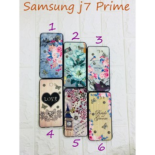 Ốp lưng thơi trang đính họa tiết nổi cho Samsung Galaxy J7 Prime Tặng kính cường lực