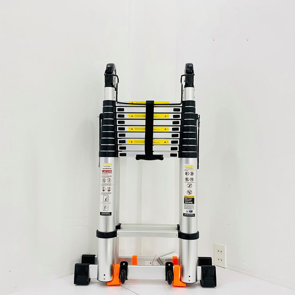 Thang nhôm rút đôi chữ A SUMIKA SK640D chữ A:3.2M; chữ I:6.4M NEW 2022 tải trọng 300kg, bảo hành 2 năm