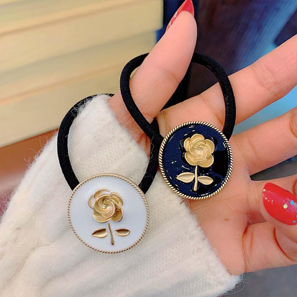 Dây Cột Tóc Đính Hoa Phong Cách Hàn Quốc Ngọt Ngào Cho Nữ