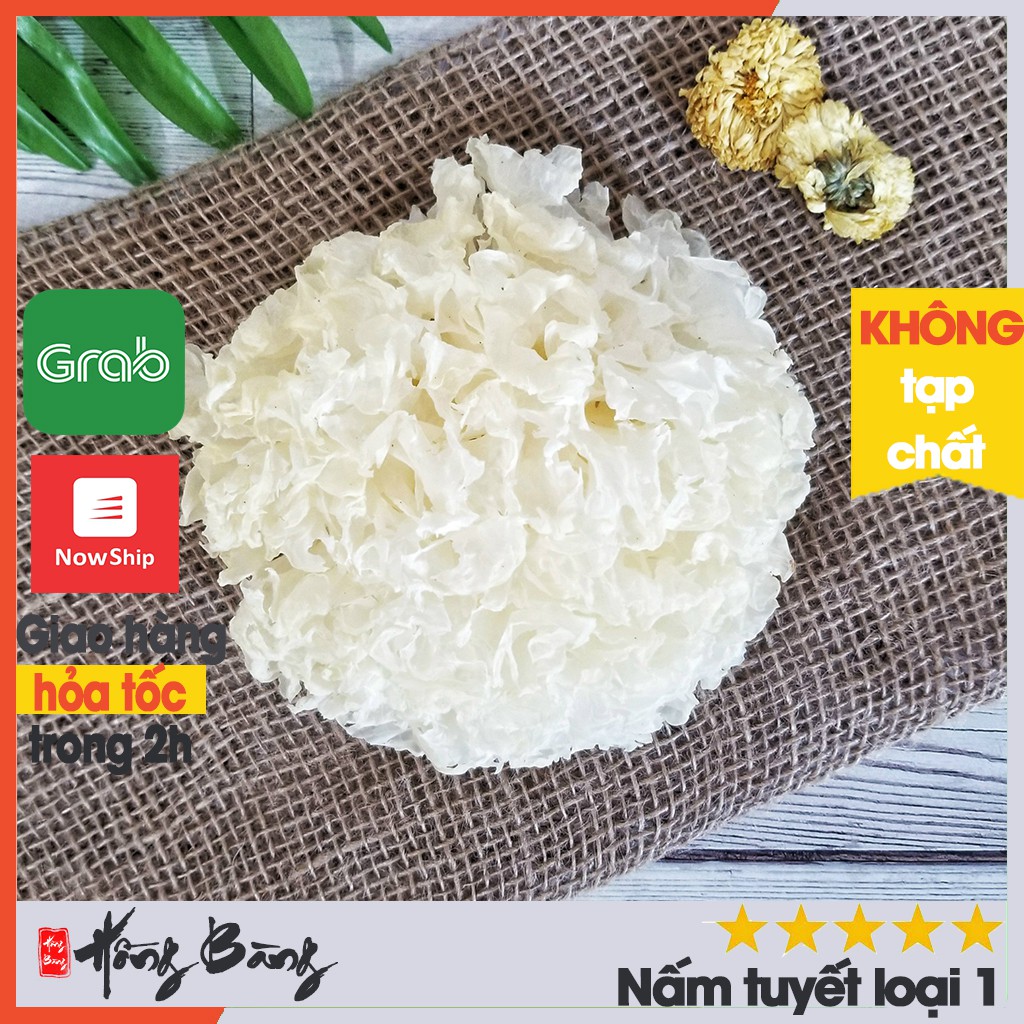 NẤM TUYẾT 100g Hồng Bàng (nấm tuyết sấy khô tuyết nhĩ làm chè dưỡng nhan thơm ngon bổ dưỡng đẹp da chống lão hóa)