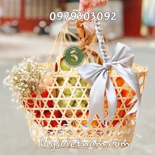 Giỏ Đựng Quà, Hoa Quả Đan Tre Size trung- Tiện Lợi -Siêu hot 2023
