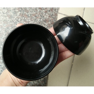 Chén bát nhựa ăn cơm Melamine đen bóng ( sale )