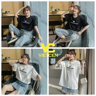 Áo thun tay lỡ form rộng hoa cúc nhũ phản quang unisex nam nữ hot trend - vietcen