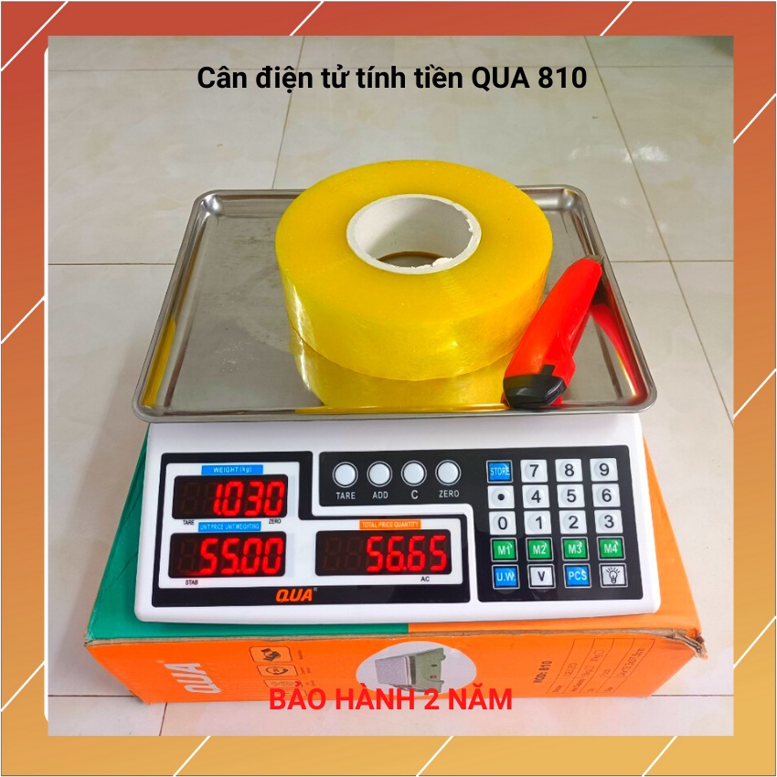 [ Hàng Mới ] Cân điện tử tính tiền QUA 810 (30kg) bán hàng siêu thị, tạp hóa hoa quả