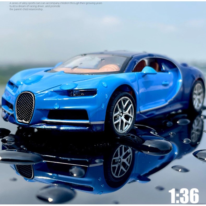 Mô hình xe kim loại cho bé Bugatti Chiron tỷ lệ 1:36
