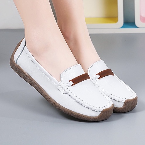 Giày Lười Da Đế Mềm Cho Nữ