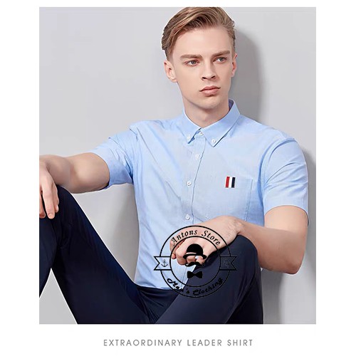 Sơ mi Thom Browne Cộc Tay Vạch Túi