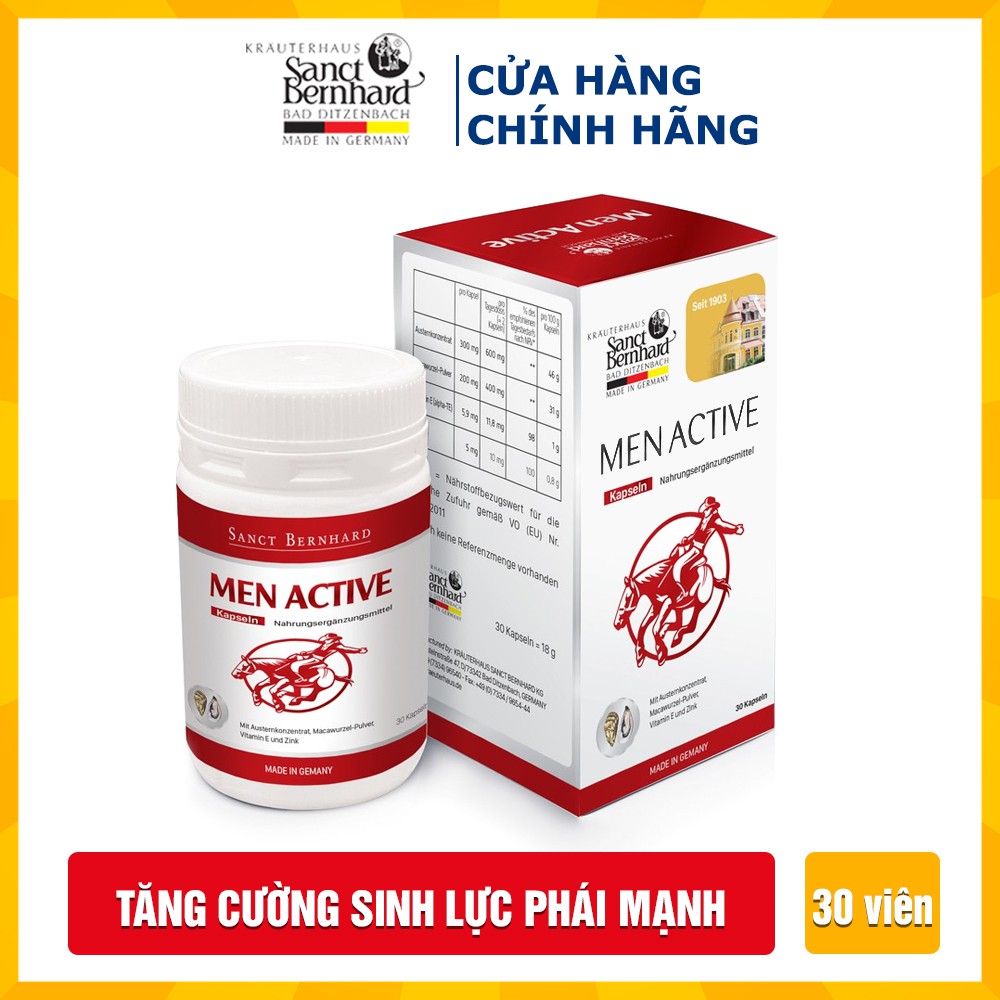 Viên uống tăng cường sinh lý nam giới Men Active Kapseln (hộp 30 viên)- Hỗ trợ tăng cường sinh lực