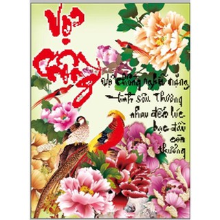 Tranh thêu vợ chồng - chưa thêu