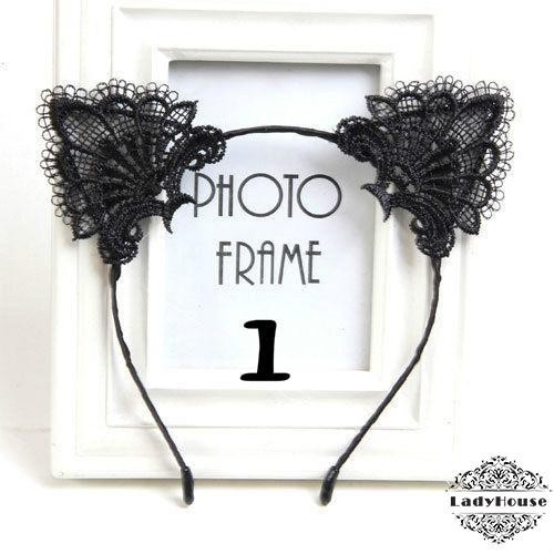 Đồ cài tóc hóa trang thành mèo thiết kế phối ren từ hợp kim quyến rũ dành cho nữ