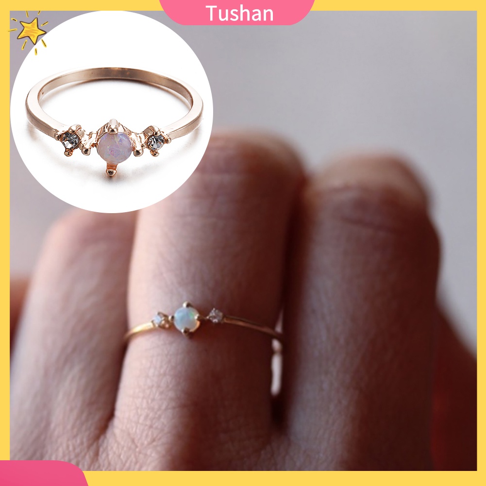 Nhẫn Hợp Kim Đính Ngọc Mắt Mèo Thanh Lịch