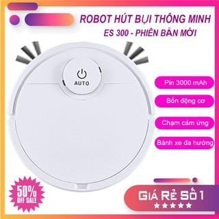 [BH 1 ĐỔI 1]Robot Hút Bụi Lau Nhà, Robot Hút Bụi Thông Minh 3 In 1 - Lau Quét Hút, Bảo Hành 1 Đổi 1 Trong 7 Ngày - ES300