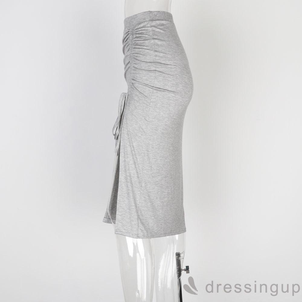 Chân Váy Dài Màu Trơn Xẻ Tà Quyến Rũ Cho Nữ