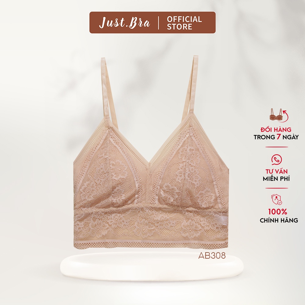 Áo ngực ren Just Bra lưng áo khoét sâu chữ V cách điệu AB308