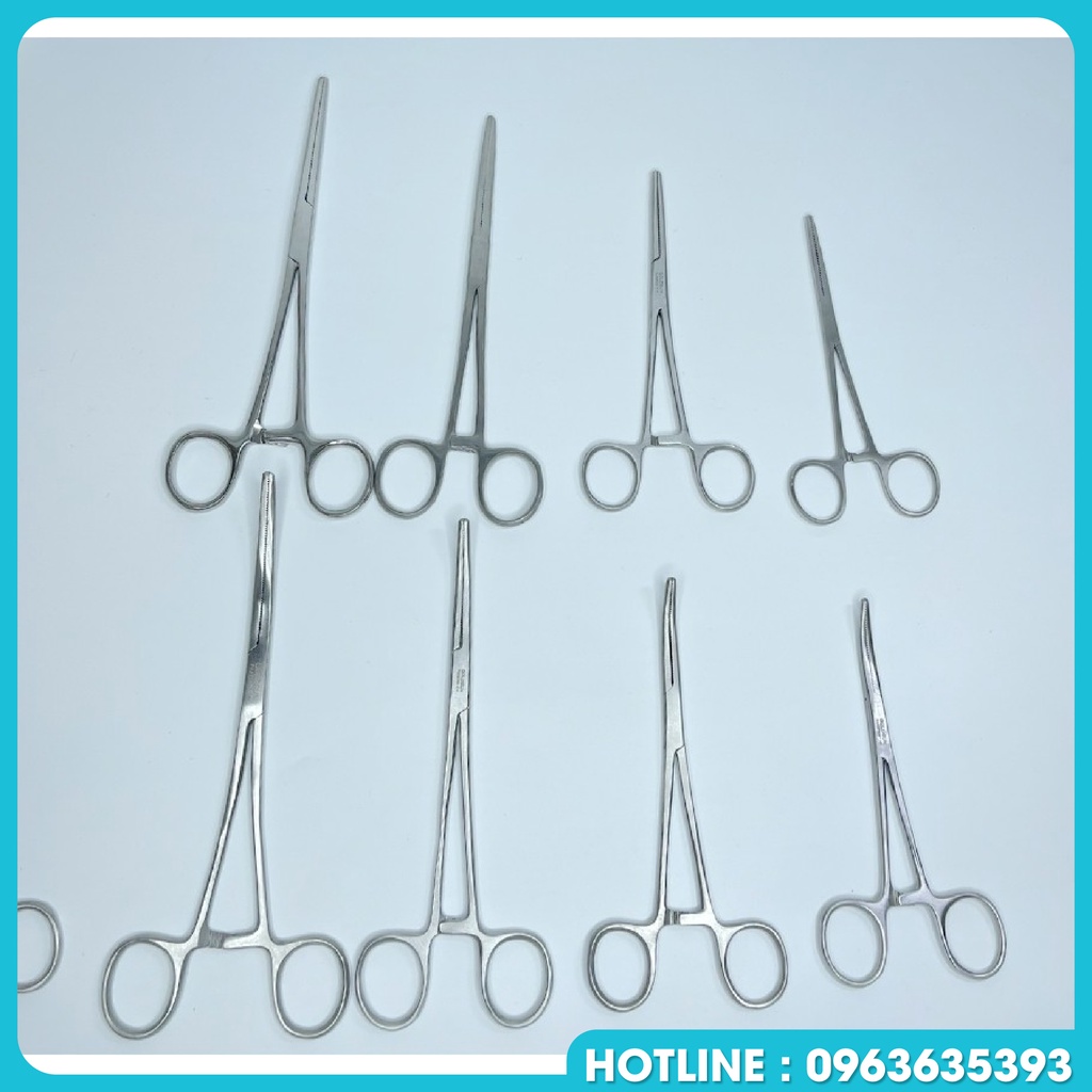 PANH Y TẾ CÁC SIZE  14,16,18,20cm, Cong Thẳng, Có Mấu + Không Mấu