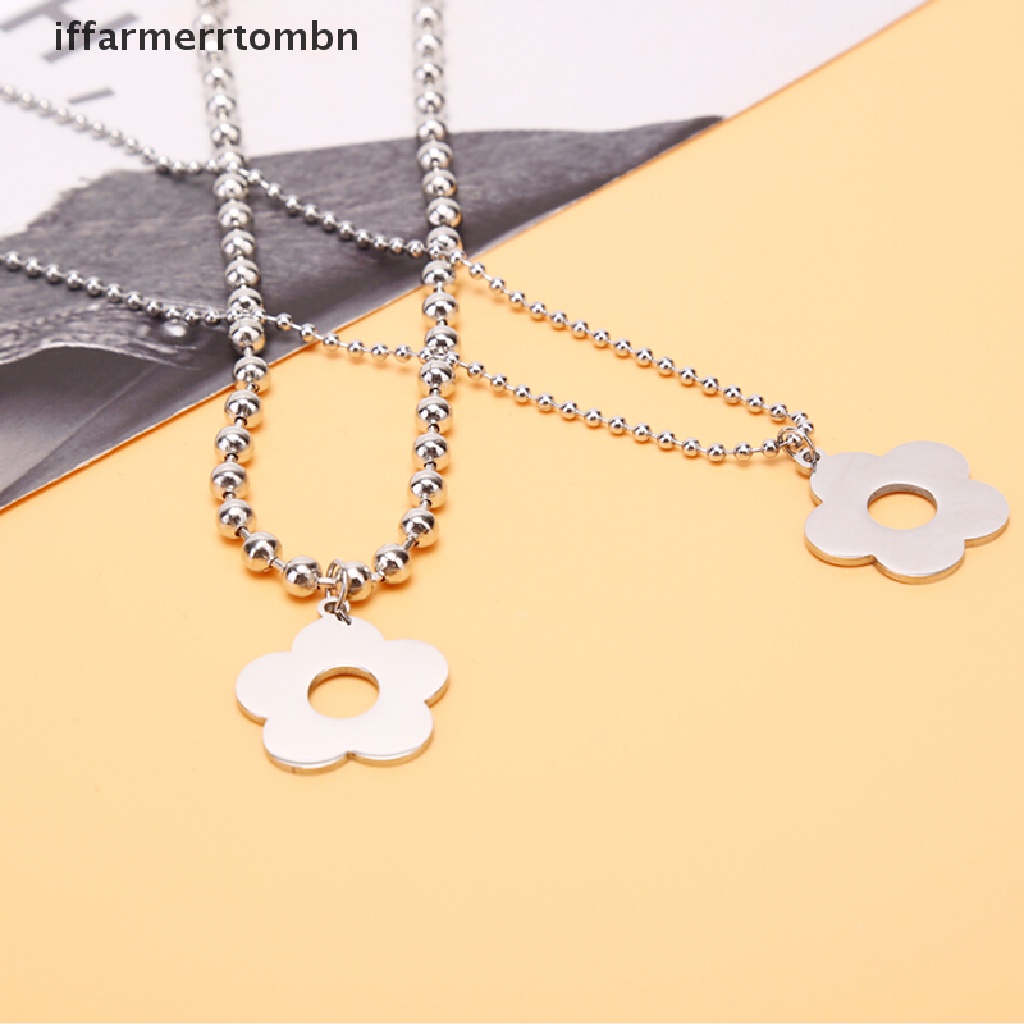{iffarmerrtombn} Fashion Stainless Steel Flower Beads Choker Necklace Gothic Collar Jewelry Gift hye