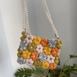 ( Sẵn ) Túi len ghép hoa / Túi len handmade