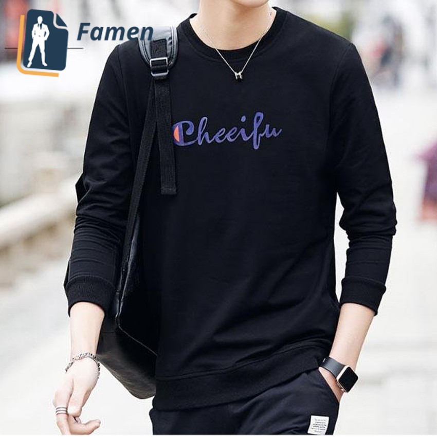 Áo Thun Nam Dài Tay Hè Phom Rộng Có Chữ CheeiBu 5 màu tại shop Famen | BigBuy360 - bigbuy360.vn
