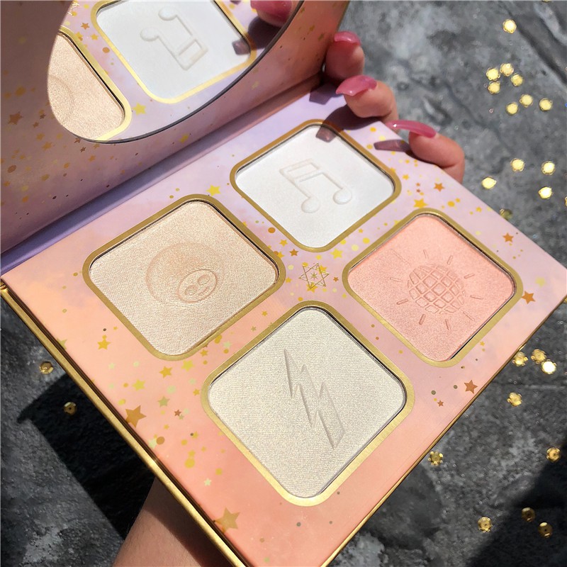 Phấn bắt sáng nhũ hilight 4 tông màu make up toàn diện Herorange Senabeauty | BigBuy360 - bigbuy360.vn