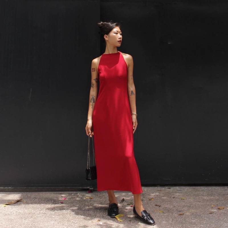 Váy Cổ Yếm Dáng Dài Tren Dress | FLANH